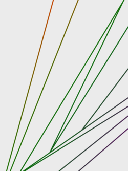 Grafik: bunte Linien, die von unten aus aus der Mitte nach rechts oben laufen auf hellgrauem Hintergrund