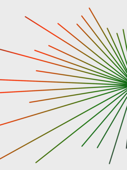 Grafik: Bunte Linien, strahlenförmig auf hellgrauem Hintergrund