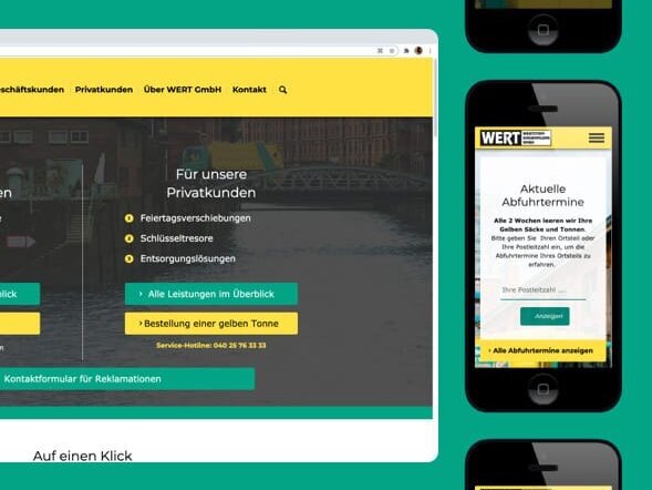 WERT Wertstoff-Einsammlung GmbH - Relaunch of the company website reference image