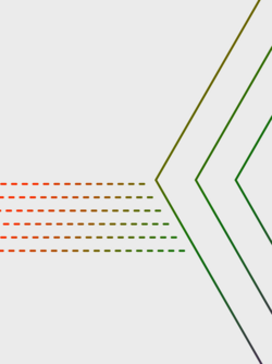 atlantis dx - Digital Consulting Grafik: große Pfeilspitzen aus bunten Linien von links nach rechts auf hellem Hintergrund