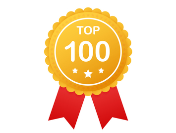 atlantis dx - Internetagenturranking Grafik: Eine goldene Medaille mit der Aufschrift 'TOP 100'