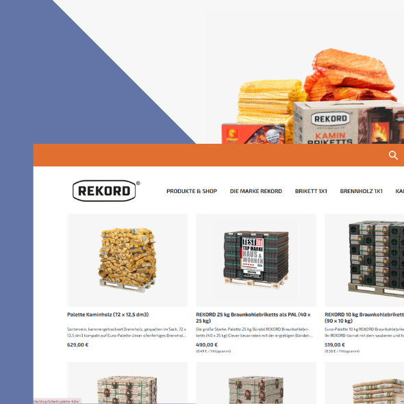 atlantis dx - Brikett Rekord Übersicht Ausschnitt des Brikett Rekord Shopware Shops für Übersicht