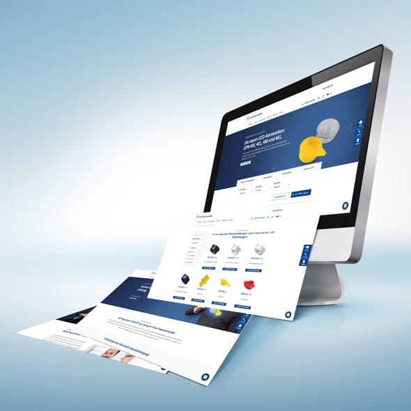 Pöppelmann GmbH & Co. KG - Magento 2 online store B2B Illustration of a monitor with an open website