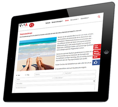 Vita-Apotheke - Relaunch of the website with TYPO3 Tablet with website open