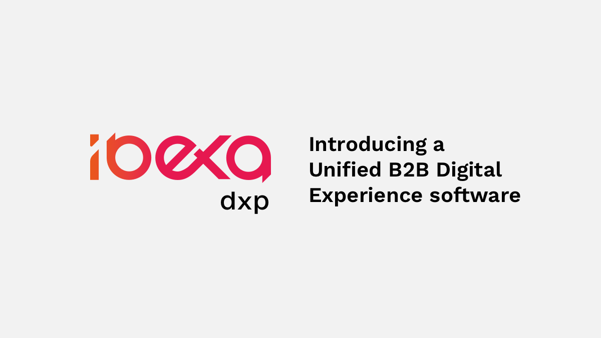 Video Ibexa Produktdurchlauf: The B2B Game Changer - atlantis dx Screenshot vom Start der Ibexa Produktvideos: Logo von Ibexa, Text: Introducing a Unified B2B Digital Experience software